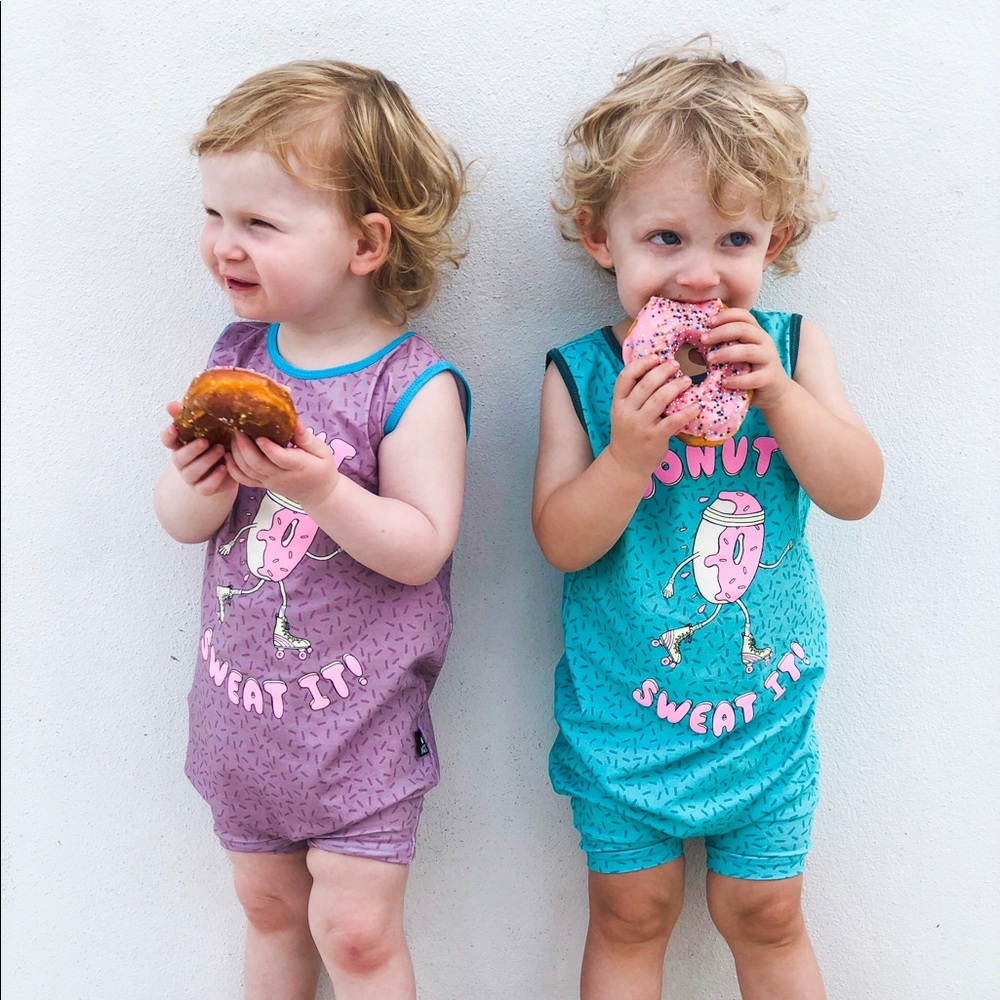 Rags to Raches Blue 🍩 Romper - Size 2T